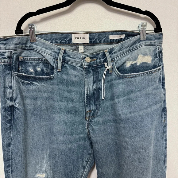 NWT $296 FRAME Denim L’Homme Slim Ripped Jeans - Distressed Men's Pants - Picture 5 of 10